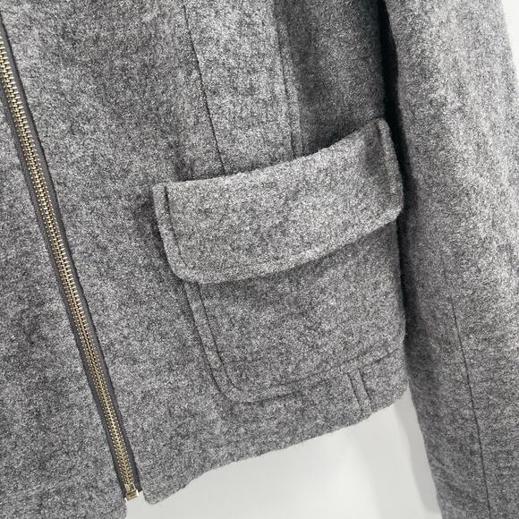 ANN TAYLOR Blazer Size Medium Wool Blend Gray Business Casual Office Work Career - Picture 6 of 13